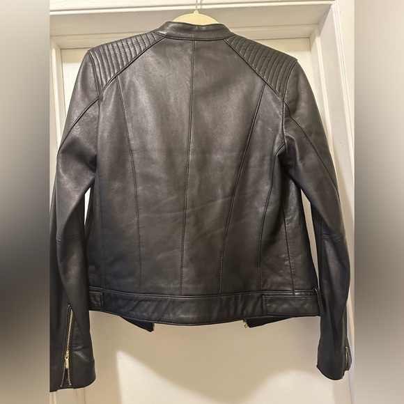 Cole Haan Black Leather Jacket - Picture 5 of 6